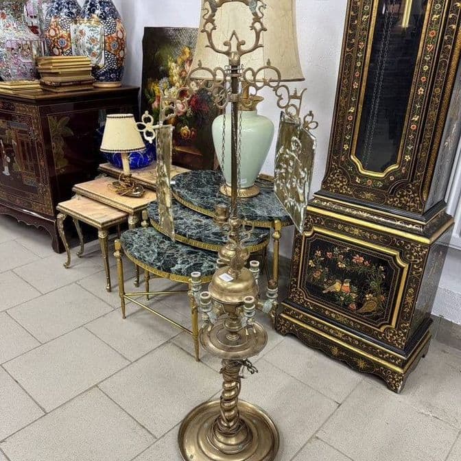 Старинный бронзовый светильник (Торшер)