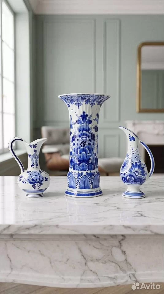 Ваза и кувшины 2 шт Delft