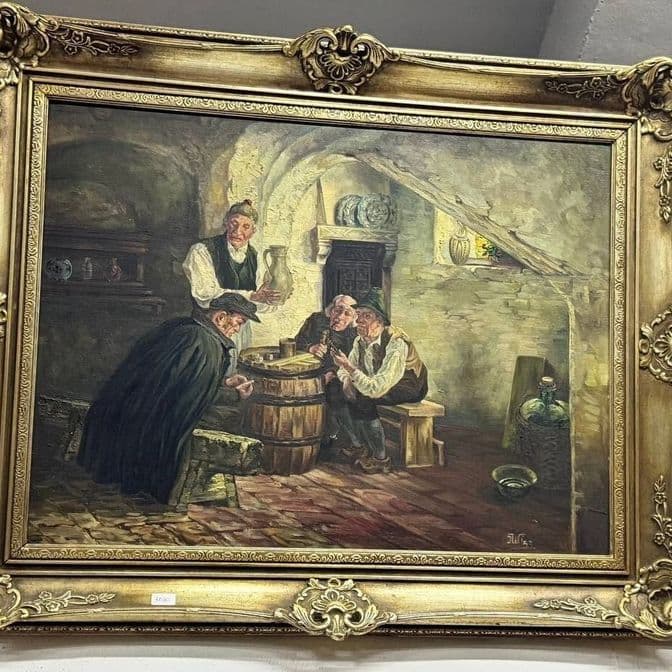 Старинная картина в раме
