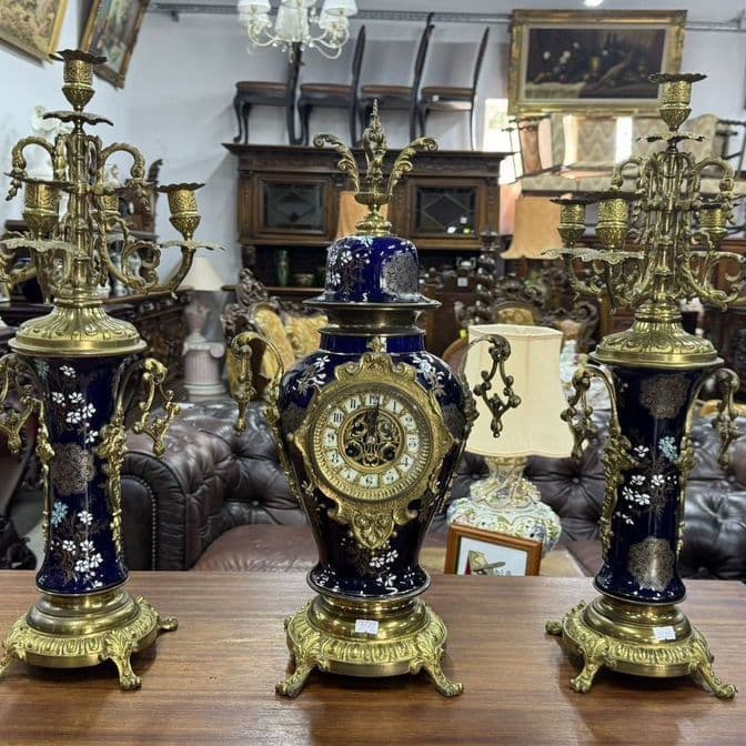 Каминный комплект часы и канделябры 2 шт