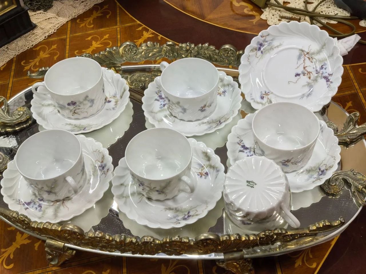 Антикварный чайный сервиз Haviland Limoges «Orsay», 6 персон