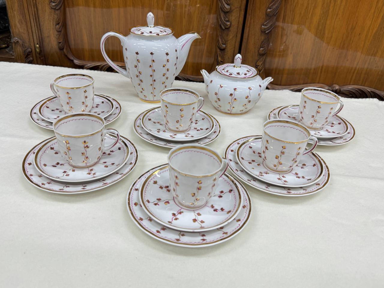 Винтажный кофейный сервиз на 6 персон Вербилки (Лось), СССР
