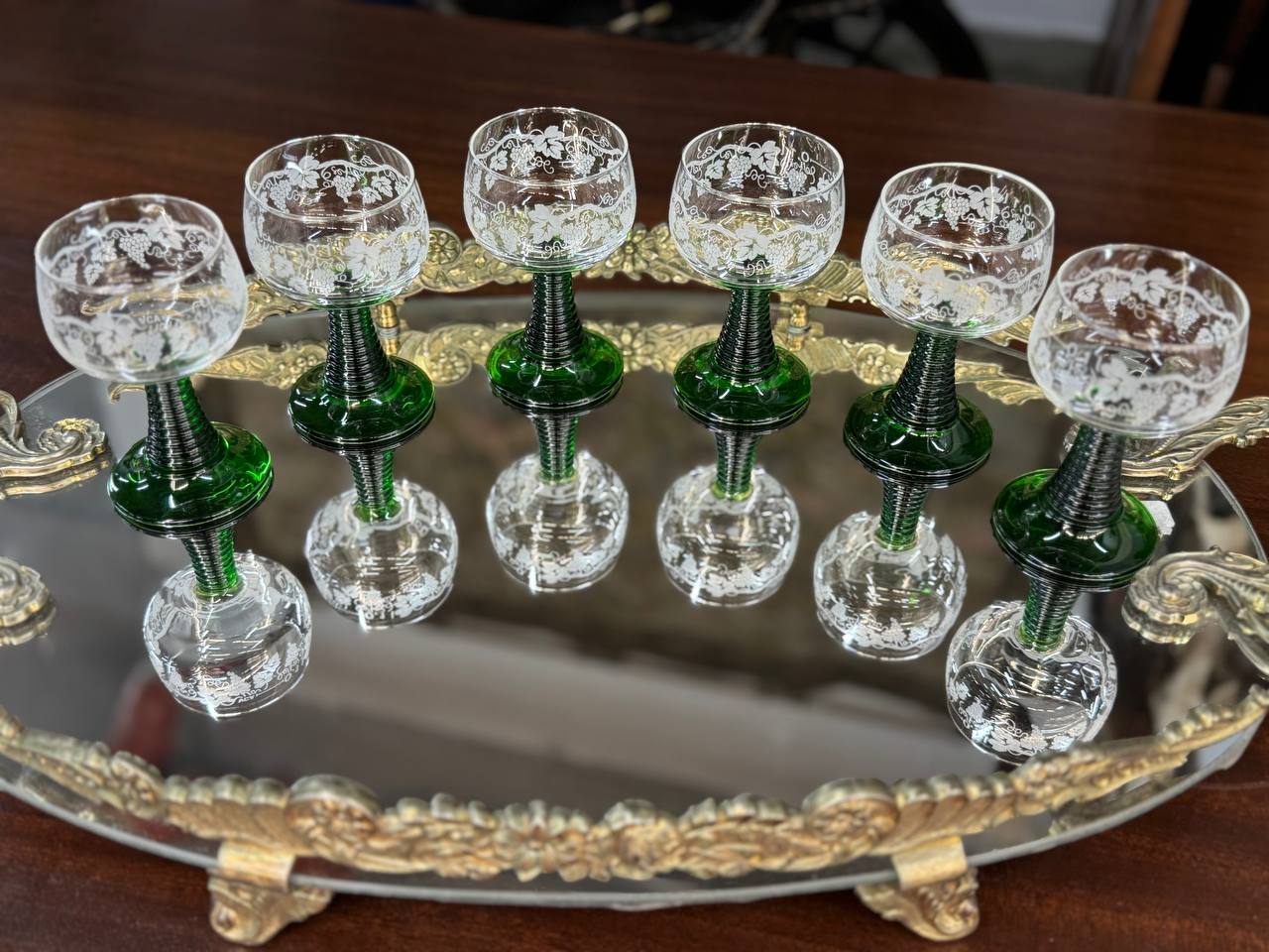Винтажный набор из 6 бокалов-рёмеров (Römer) для вина