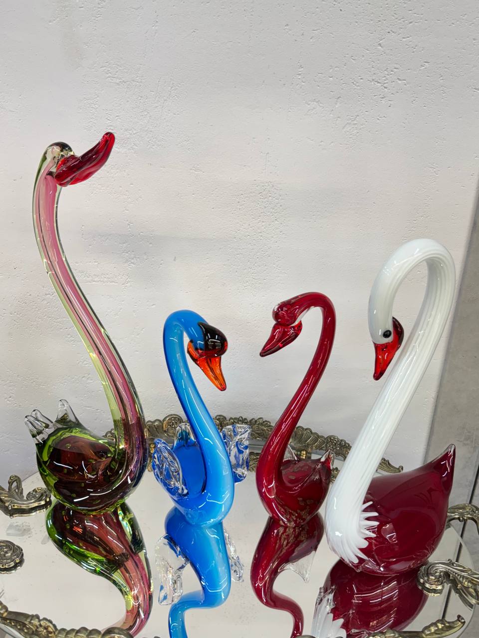 Коллекция крупных лебедей Мурано (Murano Glass), Италия. Винтаж