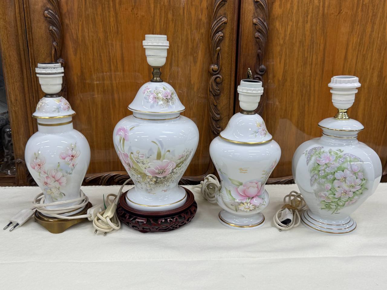Коллекция винтажных ламп Limoges (Лимож, Франция), ручная роспись.