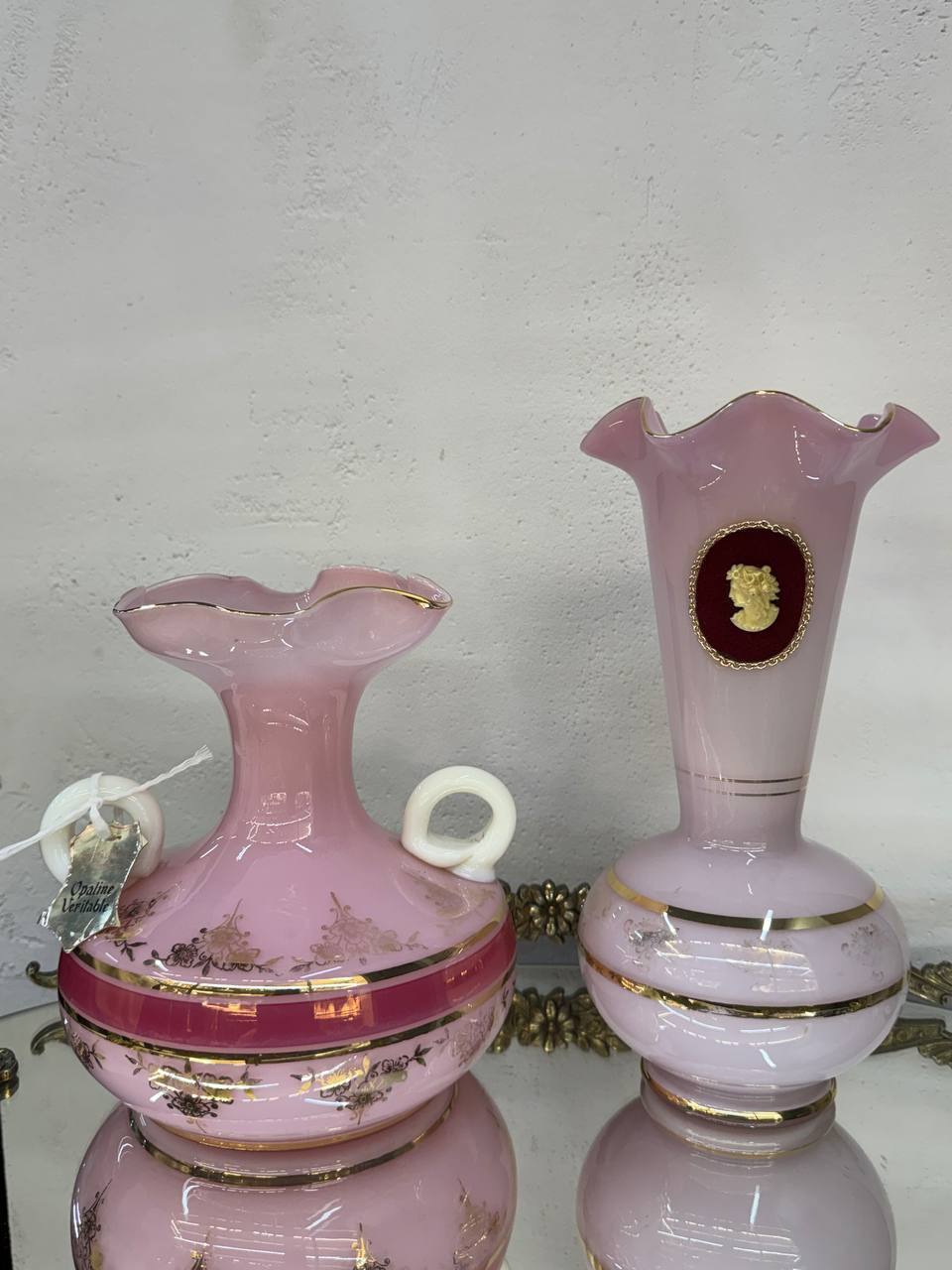 Итальянские винтажные вазы Opaline Veritable