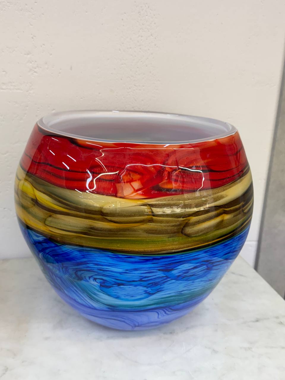 Коллекционная интерьерная ваза. Авторское художественное стекло (Studio Art Glass)