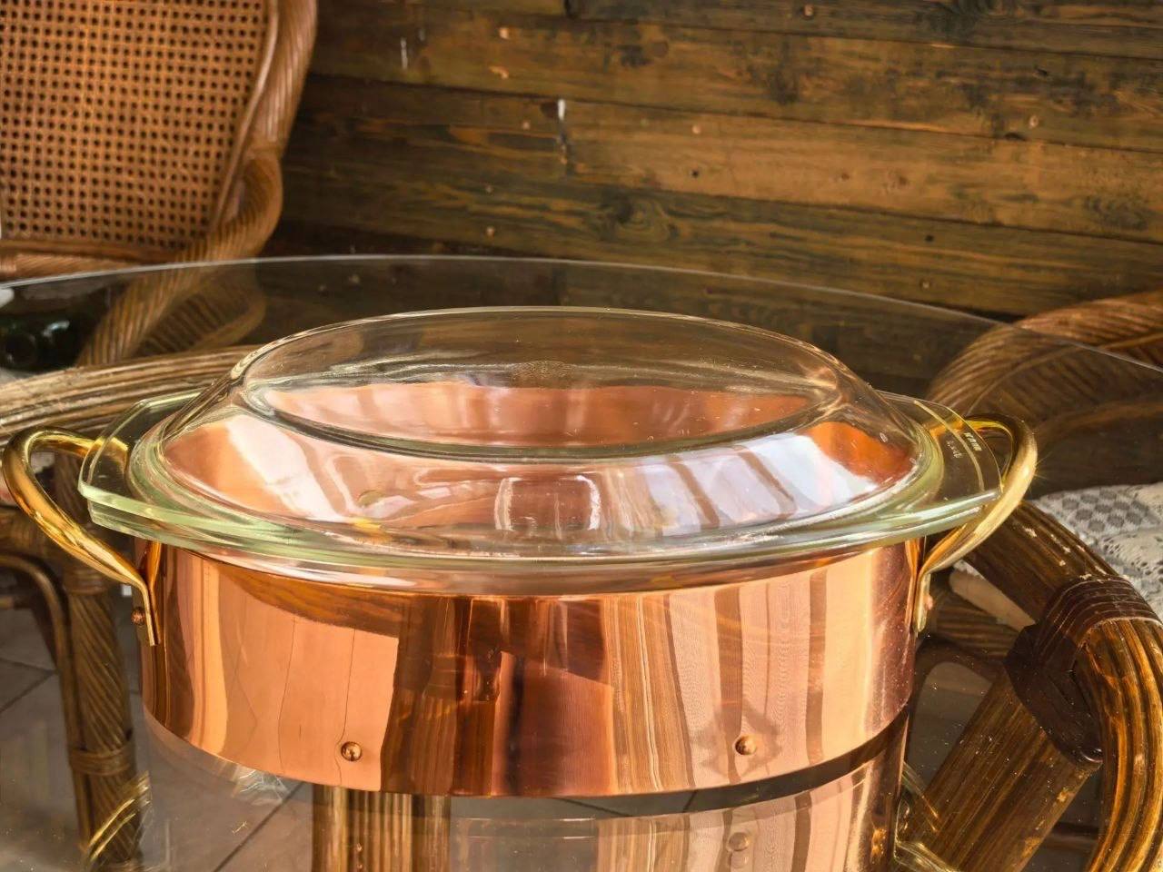 Винтажная медная утятница / кокорница Simax (Чехословакия), 2,5 л