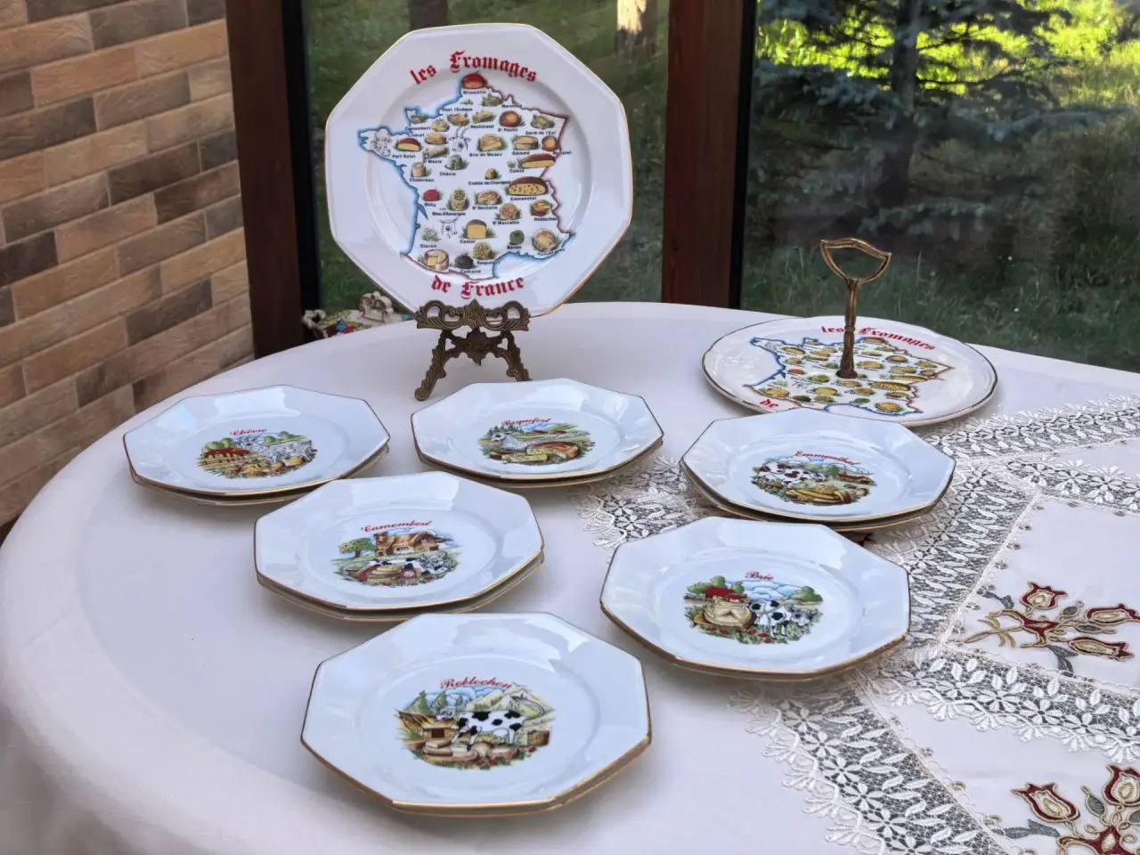 Винтажный сырный сервиз Limoges на 12 персон