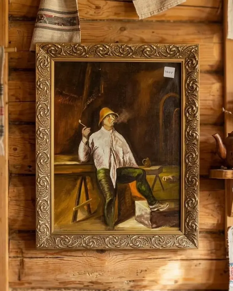 Старинная картина в раме