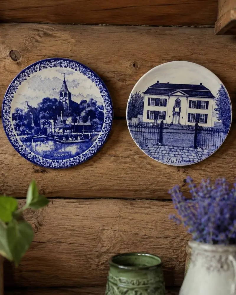 Винтажные настенные тарелки Delft Blauw Chemkefa (Голландия).