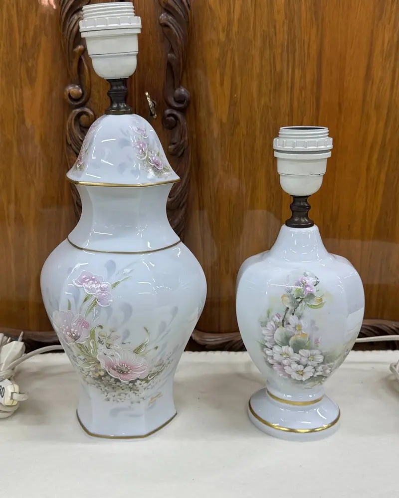 Винтажные настольные лампы(основания) из знаменитого лиможского фарфора (Limoges, Франция).1970-1980-е годы.