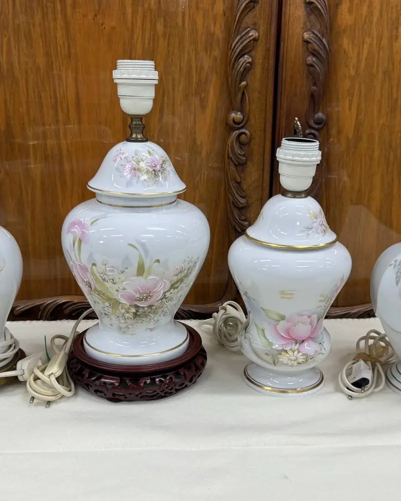 Коллекция винтажных ламп Limoges (Лимож, Франция), ручная роспись.