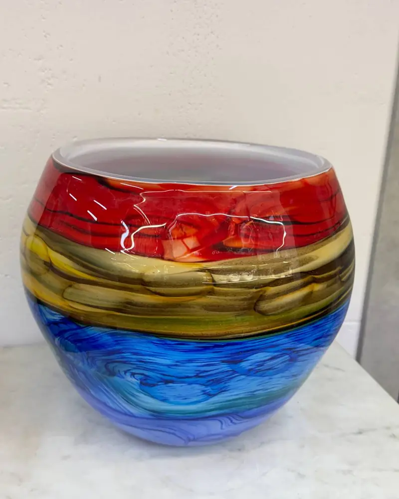 Коллекционная интерьерная ваза. Авторское художественное стекло (Studio Art Glass)