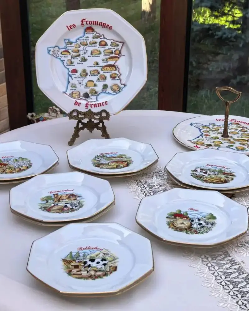 Винтажный сырный сервиз Limoges на 12 персон